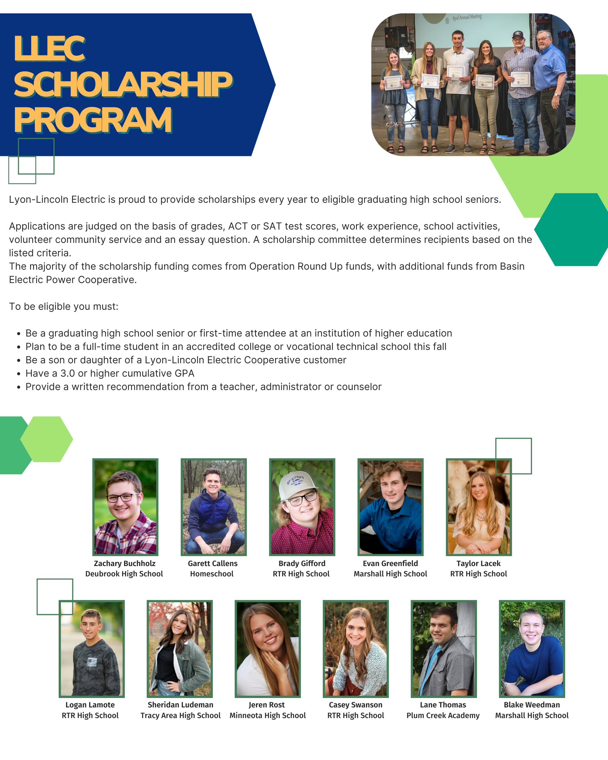 2022 Scholarship winners